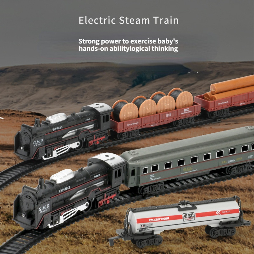 트랙 철도 완구와 전기 기차 모델 배터리 운영 클래식 시뮬레이션 어린이를위한 고속 레일 완구
